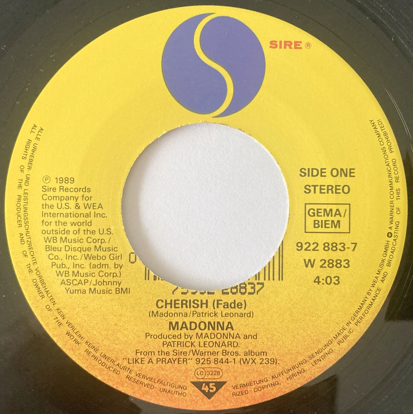 Dischi in vinile: MADONNA - CHERISH – Usato da Bottens venduto da hotter-than-hell 2