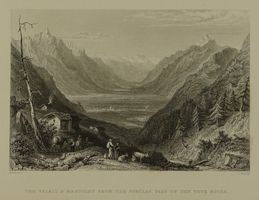TAL VON MARTIGNY, STAHLSTICH NACH BARTLETT 1836
