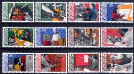 LIECHTENSTEIN SERIE MENSCH UD ARBEIT 12 MARKEN ** - BB70