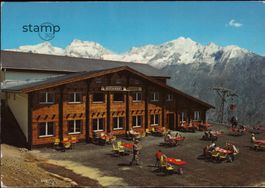 AK Saas-Fee _ Berg-Restaurant Hannig mit Fletschhorn
