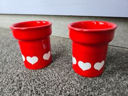 2x Vintage Wächtersbach Becher, rotes Herz W. Germany 70er