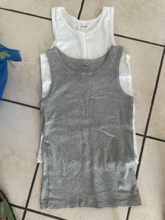 2 Tezenis TopsUnterhemden, Achselshirts, Grau/Weiss, Gr.140