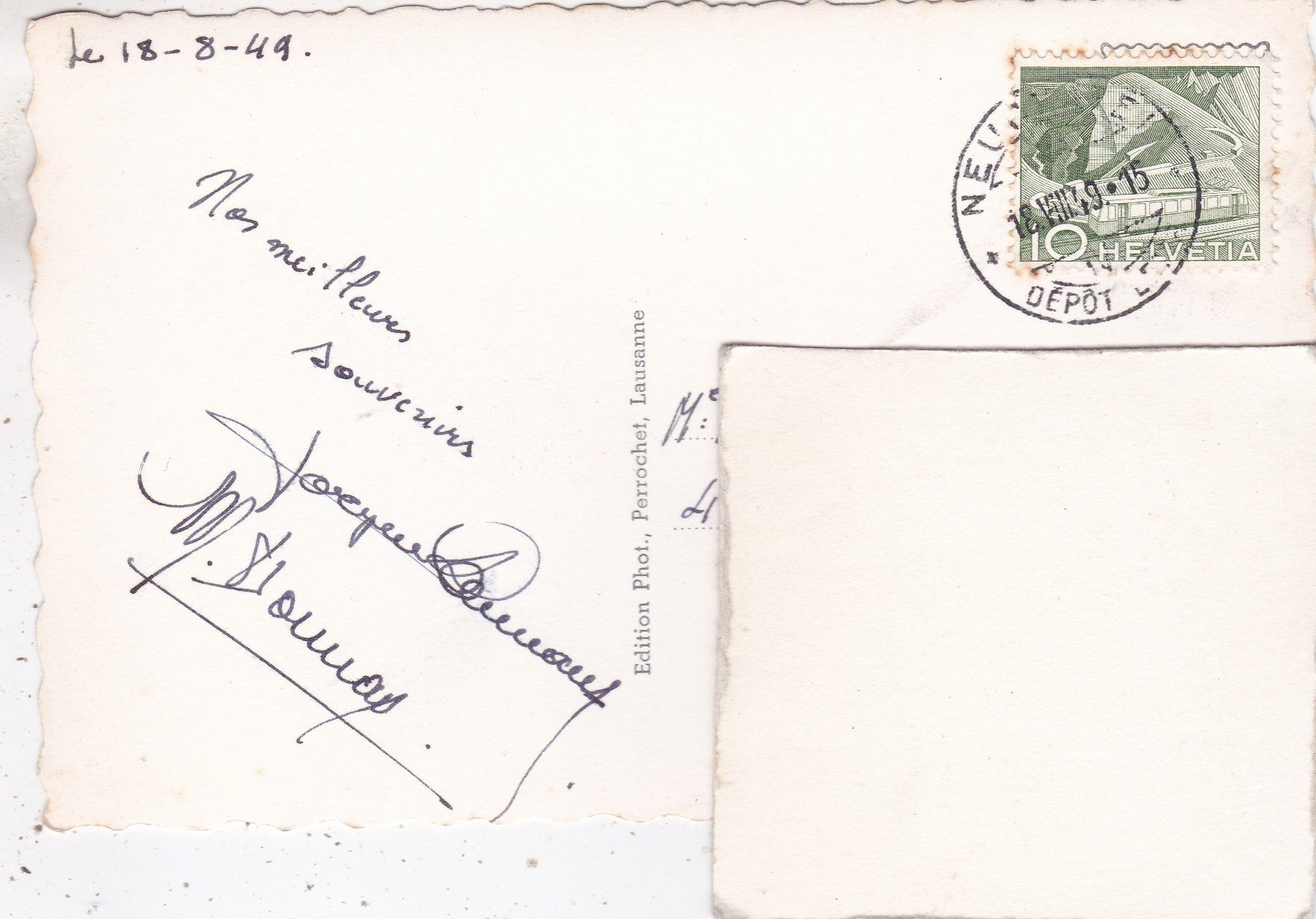 Ansichtskarten: Neuchâtel vu d' avion 1949 – Gebraucht aus Herisau von Lisegrat2008 1