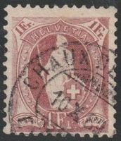 71A Stehende 1 Fr lila, CHAUX-DE-FONDS 10.X.89 Kat. 20.-