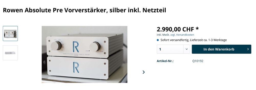 Rowen Verstärker: RRR Absolute Class A Vorverstärker ROWEN – Gebraucht aus Muri AG von murianer20 9