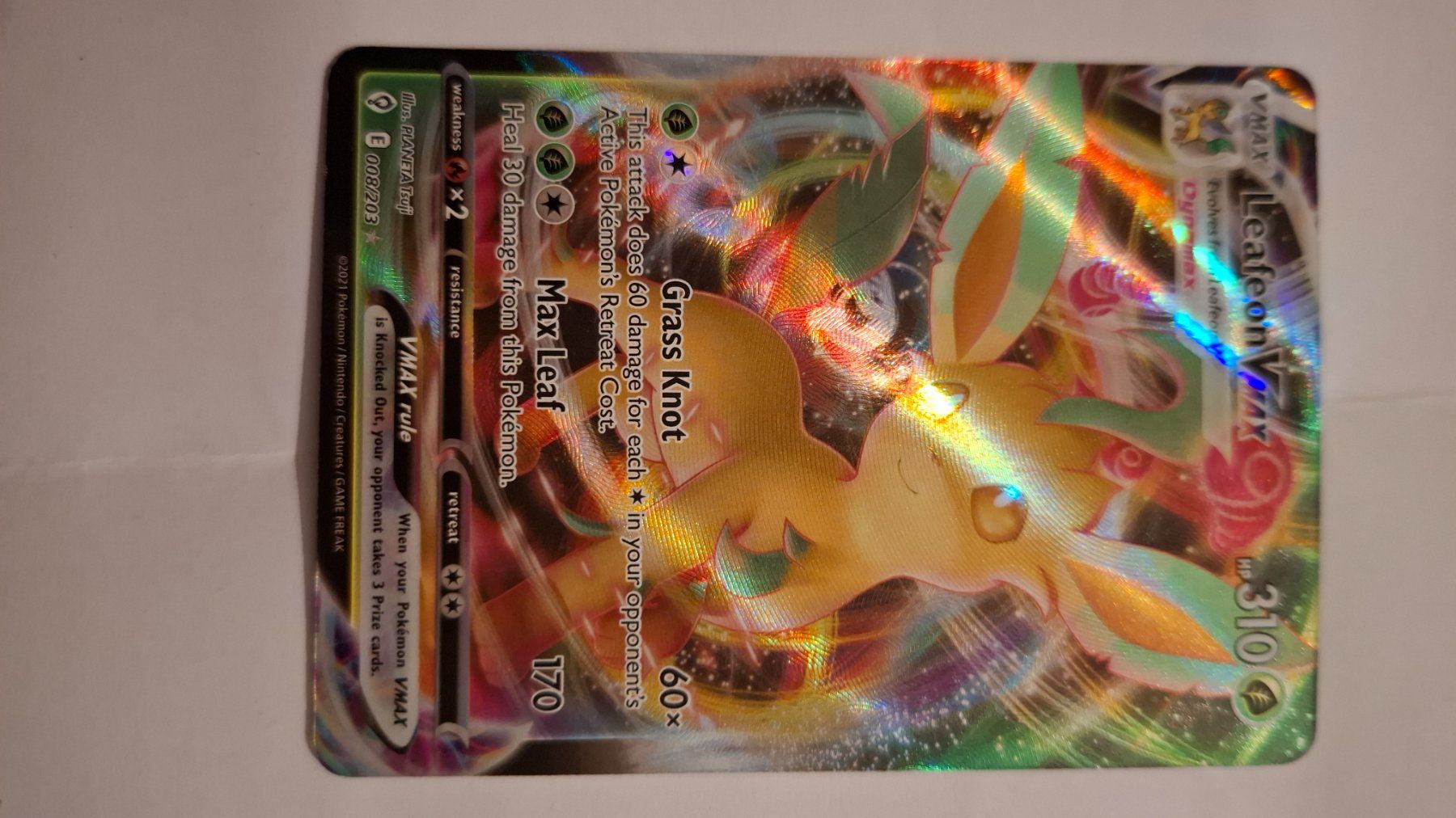 Pokémon Sammelbilder & Trading cards: Leafeon VMAX 008/203 evolving skies-EN – Gebraucht aus Lausanne von cat_fwn6