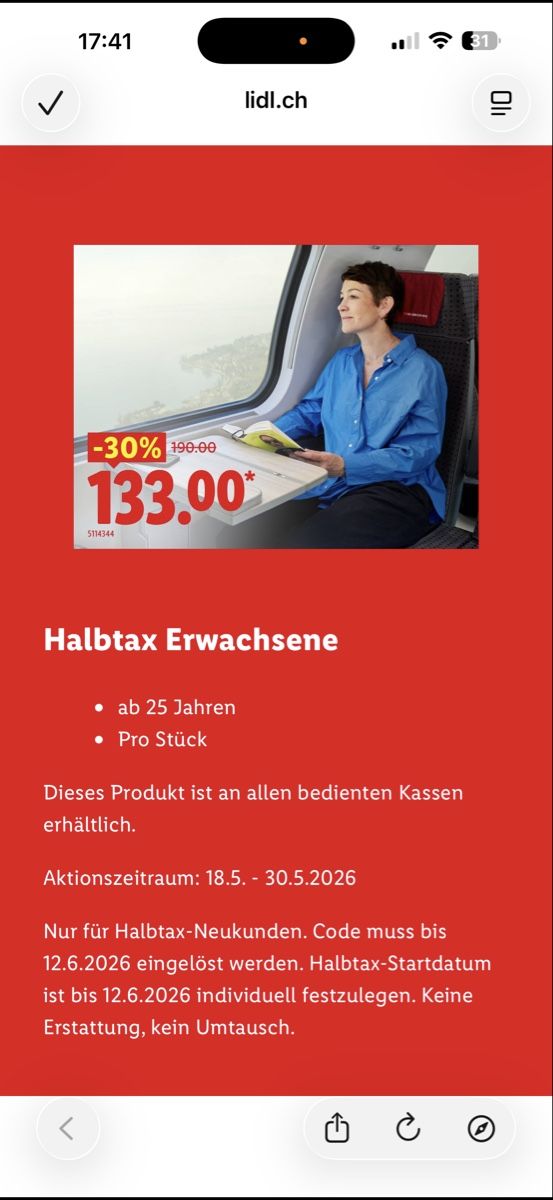 SBB/CFF/FFS Buoni: HALBTAX-GUTSCHEIN – Nuovo e nell'imballaggio originale da Winterthur venduto da Gefion 1