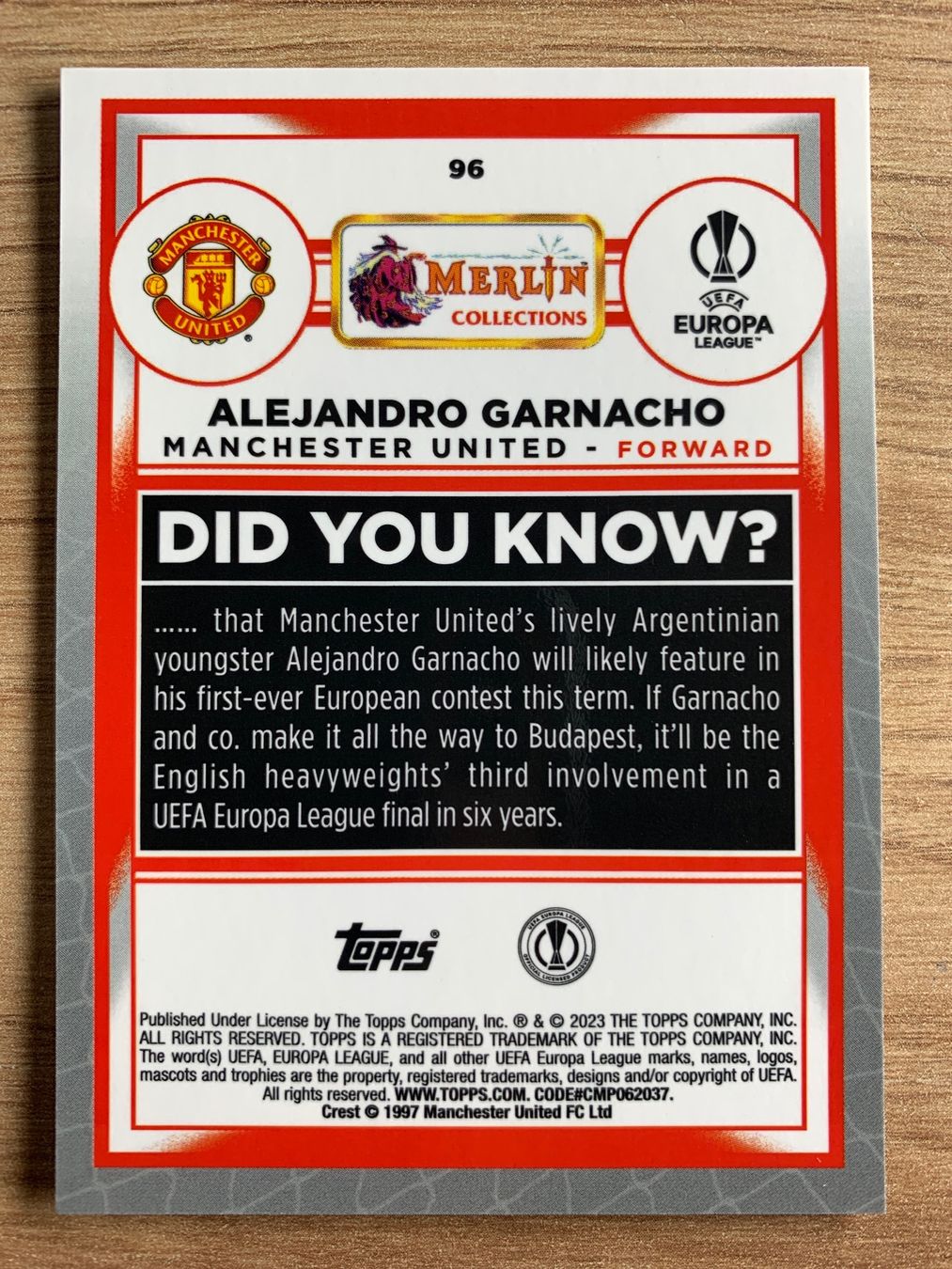 Topps Sammelbilder & Trading cards: Soccer Alejandro Garnacho RC Merlin 🔥 – Gebraucht aus Netstal von Clutch79Cardz 1