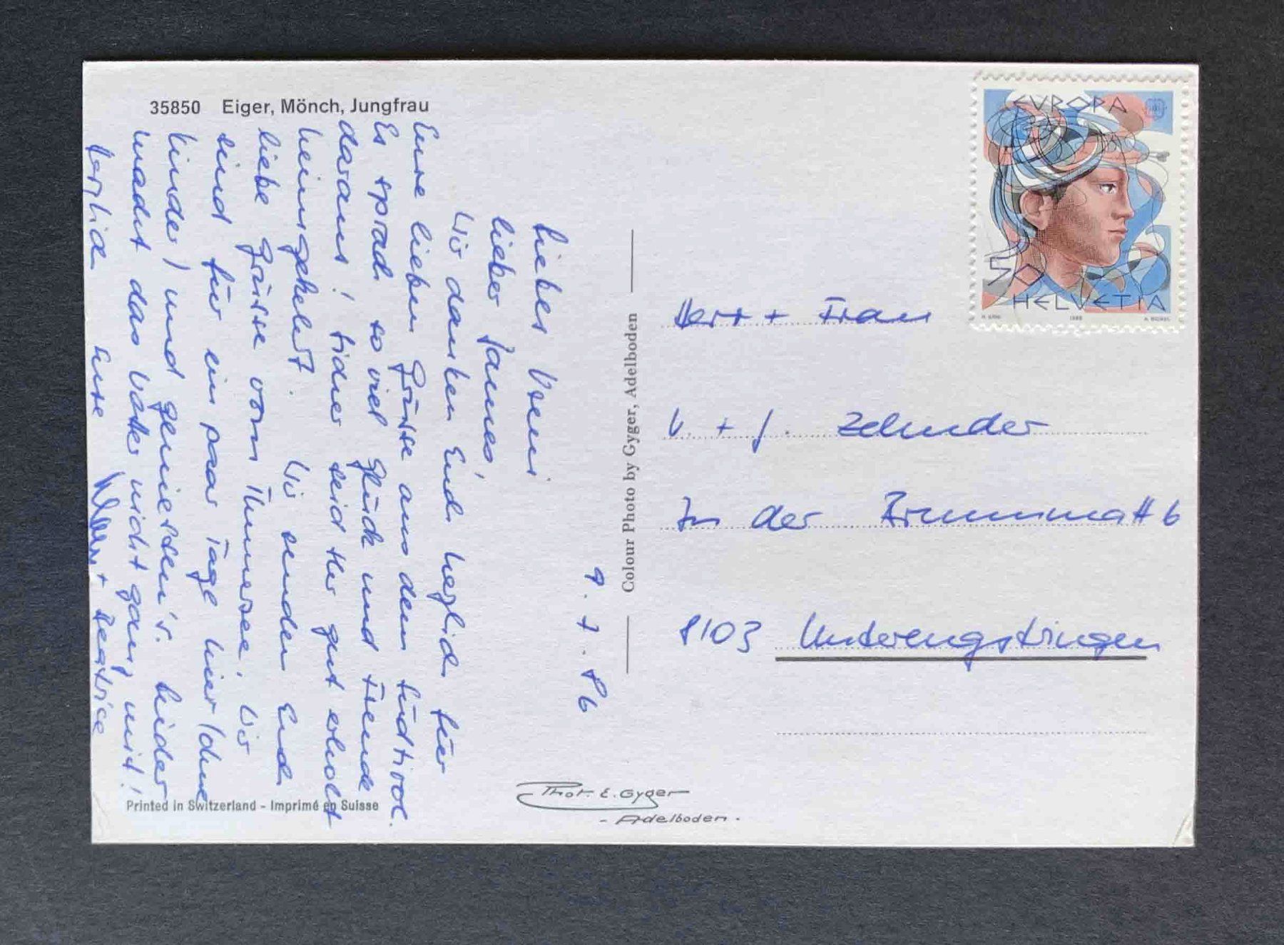 Cartoline postali: AK Eiger Mönch und Jungfrau – Usato da Goldau venduto da artelier1 1