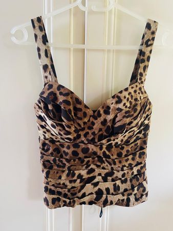 Leoparden Bustier in Seide Dolce Gabbana
