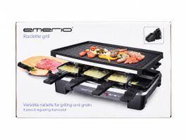 Raclette Grill Emerio fuer 8 Personen schwarz neu