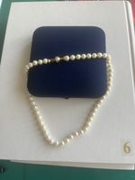 Echte Perlenkette mit Diamanten Schloss