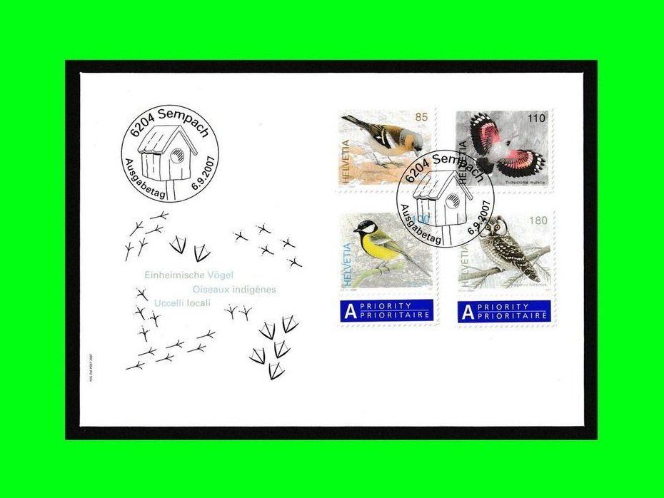Alle Briefmarken: Ersttags-Brief "Einheimische Vögel" (2007) – Gebraucht aus Dübendorf von chiara48