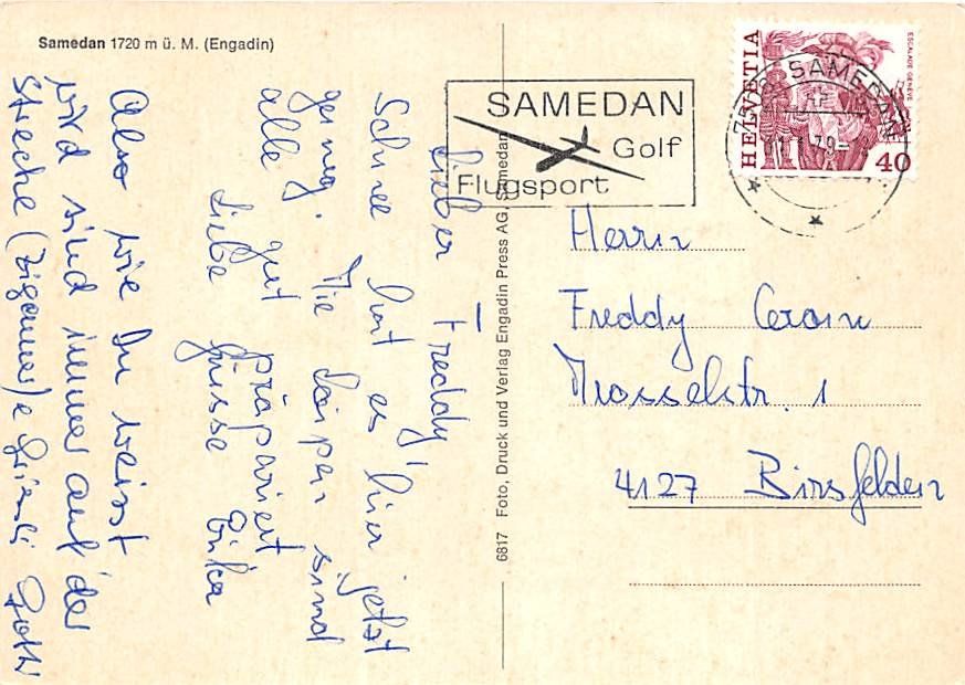 Cartes postales: GR - Samedan – D'occasion à Ottikon b.Kemptth. par Neptun1974 1