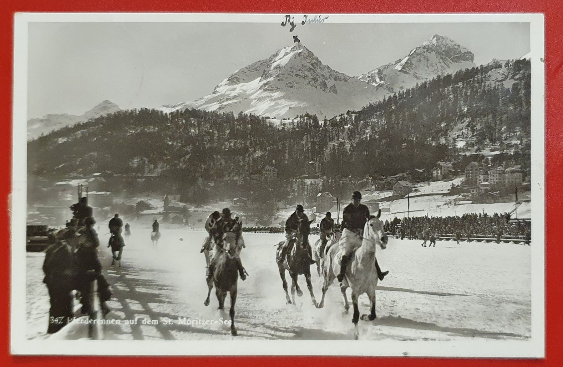 Ansichtskarten: St. Moritz: Winter Pferderennen, 1935 – Gebraucht aus Kreuzlingen von Rschweiz1