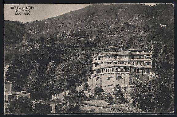 Cartoline postali: AK Locarno, Hotel z. Stein, 1910 – Usato da Berlin venduto da bartko-reher