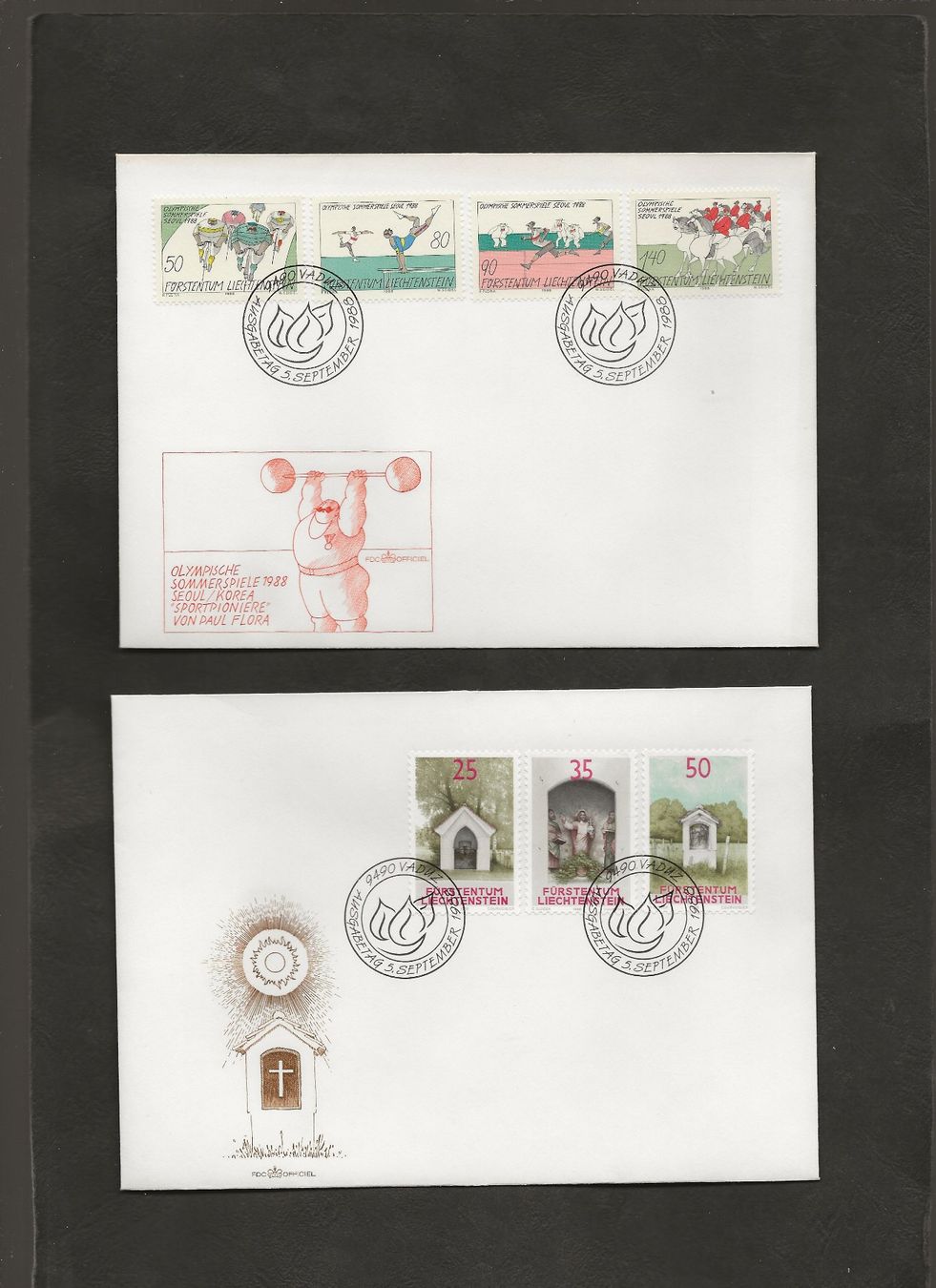 Tutti i francobolli: 16 FDC Liechtenstein 1987 bis 1989 – Usato da Au ZH venduto da xelagreb01 4