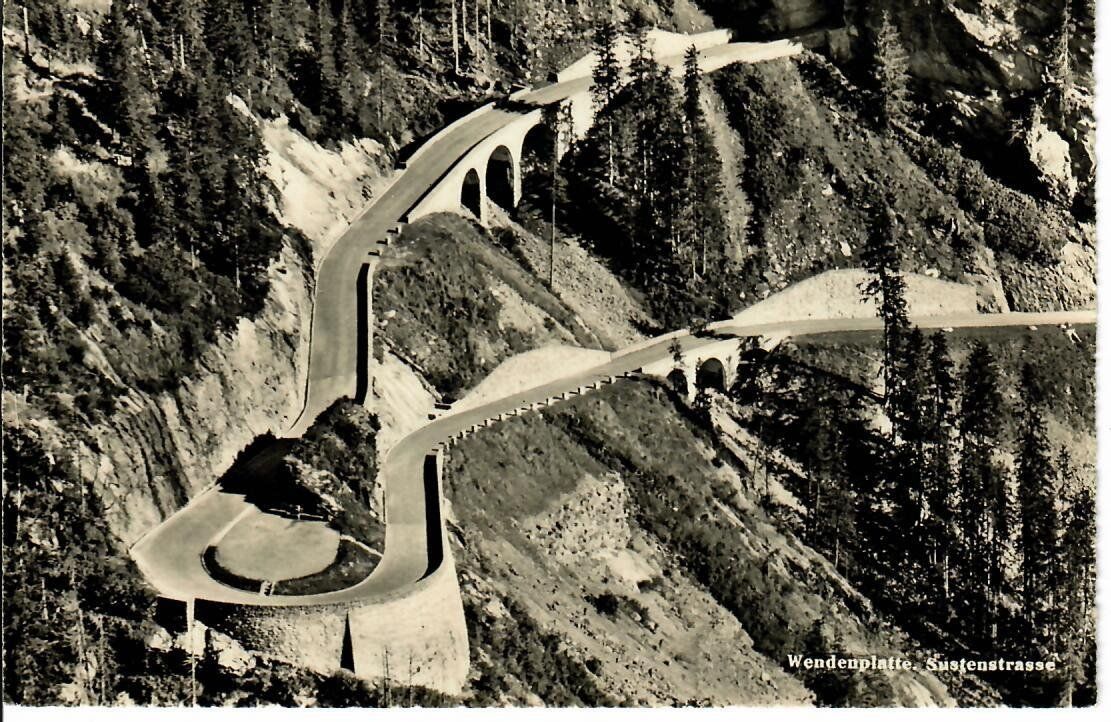 Ansichtskarten: Wendenplatte - Sustenstrasse  1951 – Gebraucht aus Hochdorf von Ziegel-16