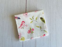 Coupon patchwork & couture - Oiseaux & Fleurs - 49 x 80 cm