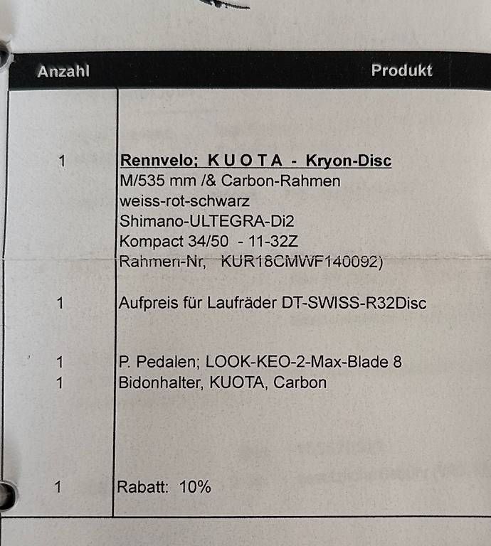Vélos: Rennrad Kuota Kryon – D'occasion à Huttwil par Stan57 4