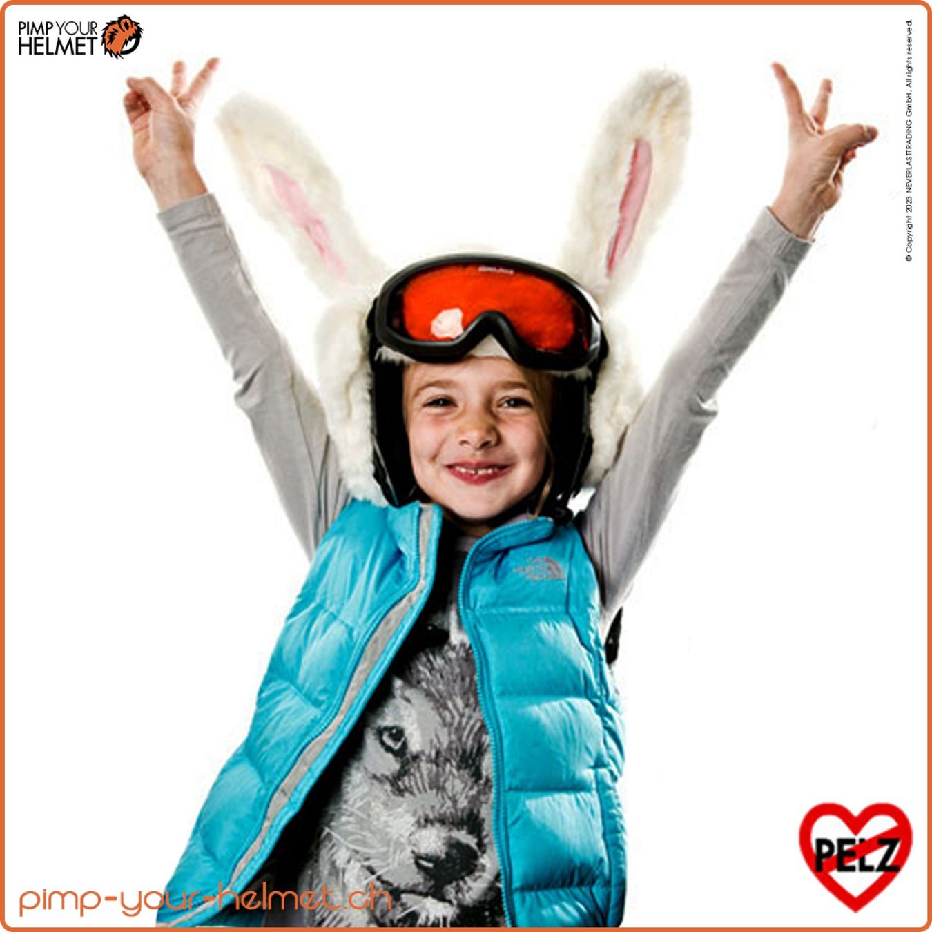 Casques: Helmüberzug "Schneehase" für Kinder – D'occasion à Uster par NEVERLASTTRADING 2