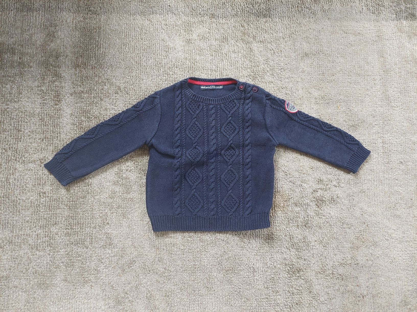 Maglioni & Felpe: Dunkelblauer Pullover mit Zopfmuster 86 / 92 – Usato da Zürich venduto da Taxista