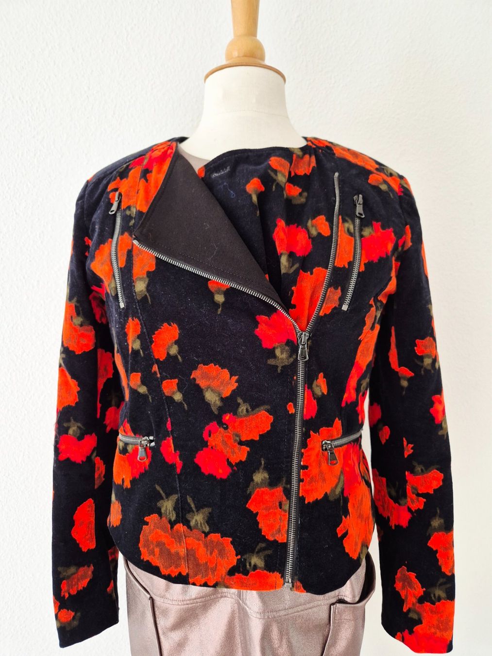 Sportmax Jacken: SPORTMAX CODE JACKE BLAZER BIKERJACKE 38 M BLÜTEN,  TOP – Neu (gemäss Beschreibung) aus Elsau von the-colorful-side 3