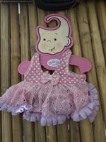 Baby Born Puppenkleid rosa gepunktet mit Kleiderbügel
