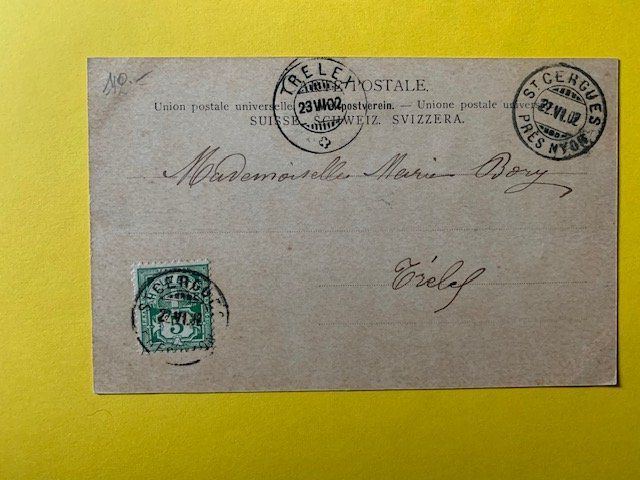 Cartoline postali: Saint-Cergues 22.07.1902 – Usato da St-Prex venduto da Epicard 1