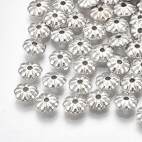 Acrylperlen Kappe Blume Platin 6x2mm / 50St.
