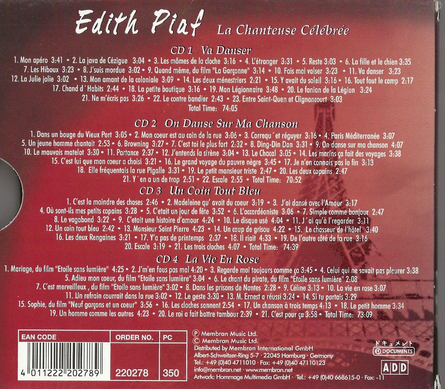 CD: Edith PIAF -4 CD Box- – Usato da Reinach BL venduto da studii100 4