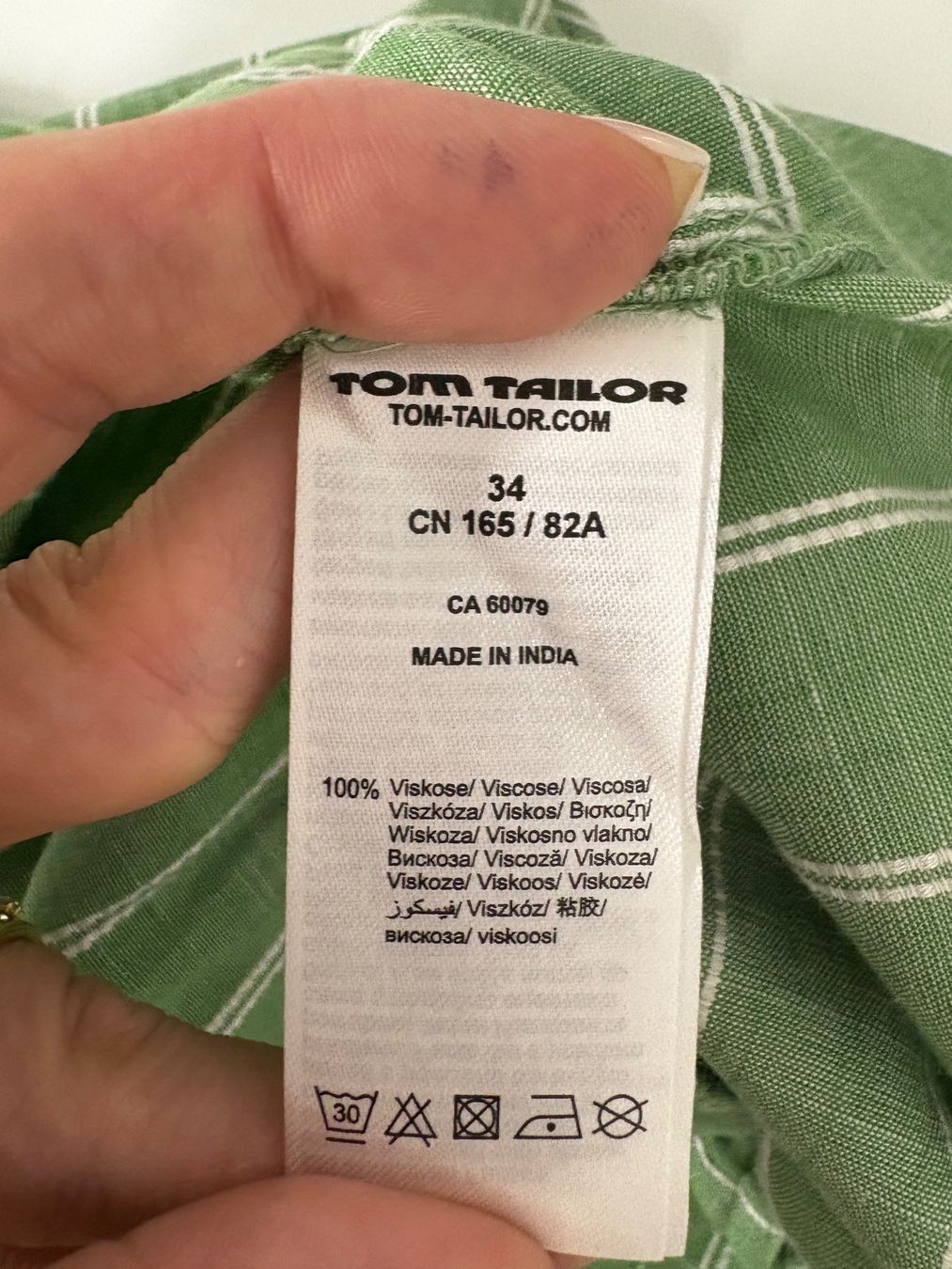 Tom Tailor Camicette: Tom Tailor Bluse Gr. 34 grün weiss gestreift – Nuovo (secondo la descrizione) da Regensdorf venduto da secondchancefashion 5