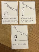 Gratis Versand - 3er-Set Karten zur Geburt A6
