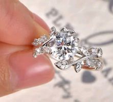 Bague argent avec diamant de moissanite de 2 ct certifié GRA