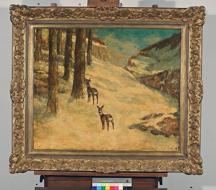Dipinti: Grosses Gemälde signiert "G. Courbet" – Usato da Kaufdorf venduto da Nati-Nati