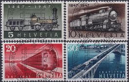 1947, Nr.277-280 "Eisenbahnen" mit ET-Voll-Stempel. K: 150.-