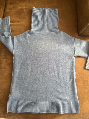 Mango Strickpullover, Hellblau, Rollkragen, S