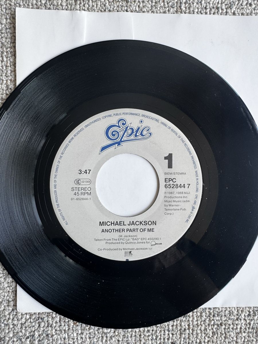Vinyles: Michael Jackson - Another Part Of Me - 7" Single - 80s – D'occasion à Rorbas par BlackstarRecords