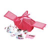 Kinder Picknickkorb Rosa - bunte Blumen