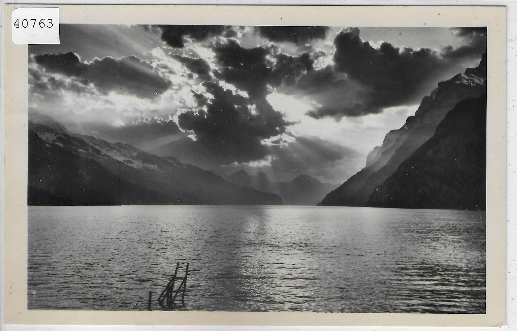 Ansichtskarten: Abendstimmung am Wallensee – Gebraucht aus Ettingen von Kartenplanet