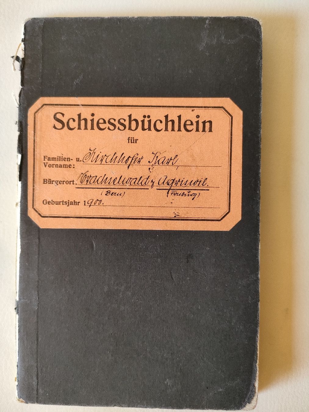 Documenti: Antikes Schiessbüchlein ca 1920 – Usato da Schwanden Sigrisw venduto da pho_2mc9
