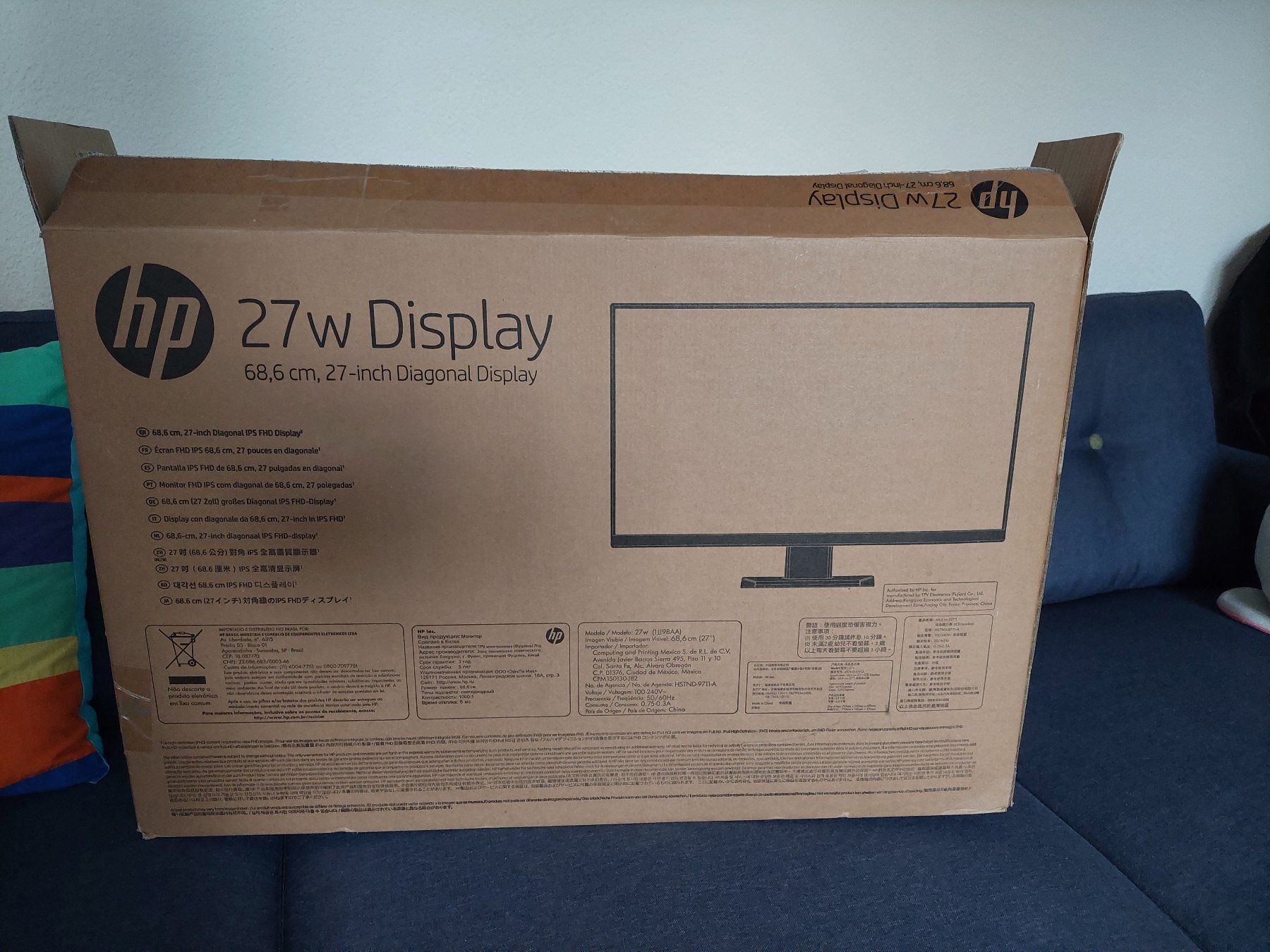Hewlett Packard Monitor: HP 27w Display 68,6 cm 27-inch Diagonal Display – Usato da Zürich venduto da itorelli1