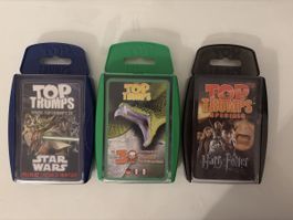 TOP TRUMPS Karten Spiel Set Star Wars Harry Potter Tiere
