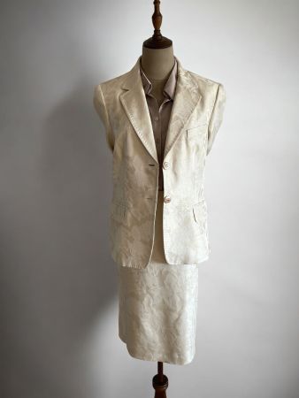 Max Mara Blazer & Rock Set Kostüm, Jacquard-Muster MaxMara
