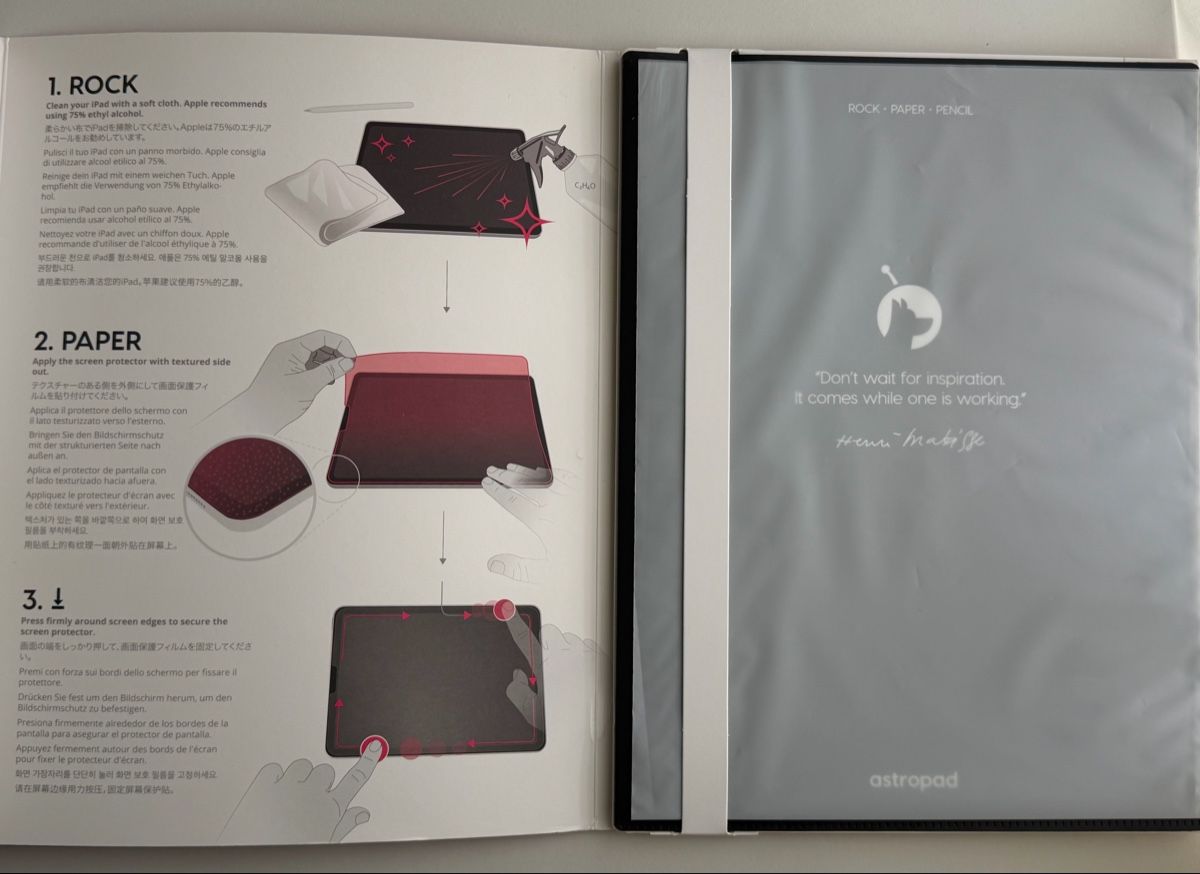 Ritocchi & pellicole di protezione: Rock Paper Pencil 2 texture iPad Pro 12.9 screen protector – Usato da Winterthur venduto da hansophia 2