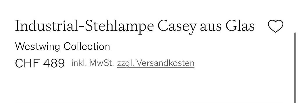 Lampade: Stehlampe Casey beige aus Glas – Usato da Meilen venduto da SabrinaK1992 3