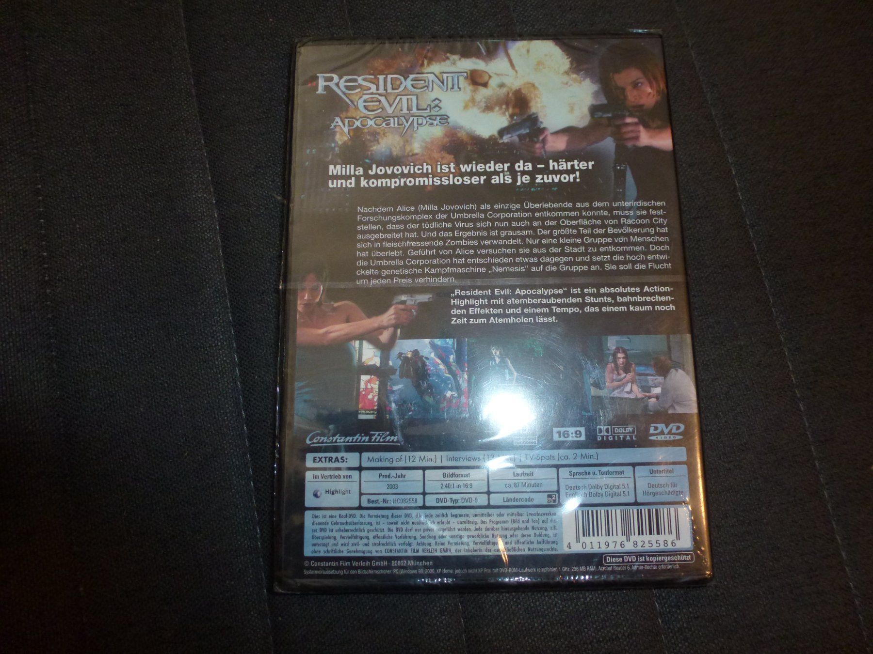 Tutti i DVDs: Resident Evil - Apocalypse DVD NEU – Nuovo e nell'imballaggio originale da Olten venduto da Disc-Verkauf 1