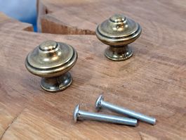 2 schöne Möbel Knöpfe, ⌀3.1cm, Messing (LOT2846#MBS3)