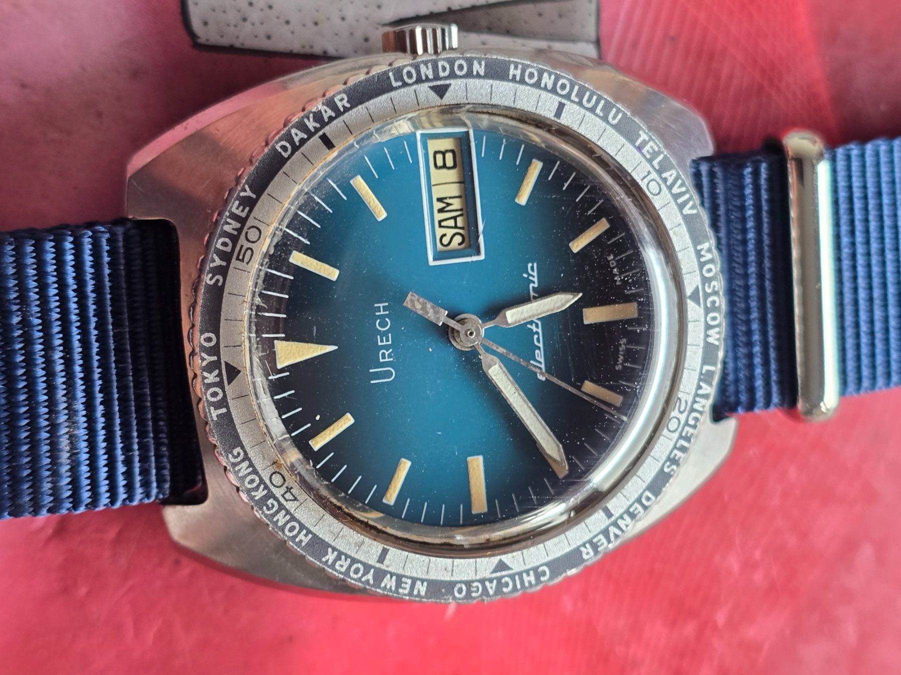 Uhren: 324 Urech Electronic  Day Date Worldtimer Wunderschoen – Gebraucht aus Muri AG von Corredor 3