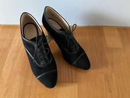 Wildleder Stiefeletten mit Leder Sohle 40 Made in IT Navyboo